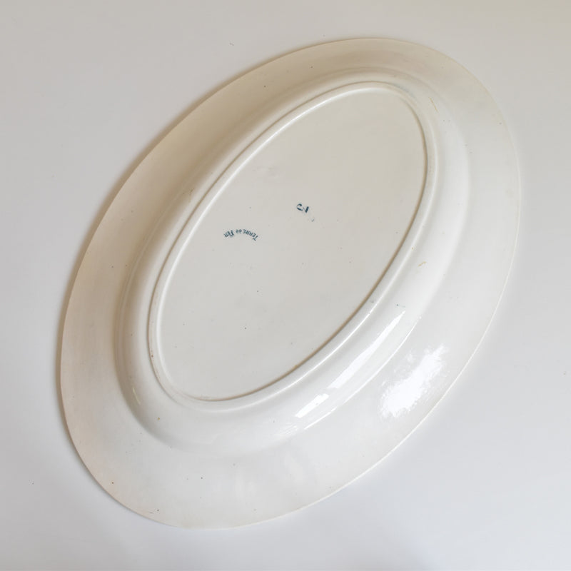 Antique Oval Platter, Clairefontaine, Cyclamens Big
