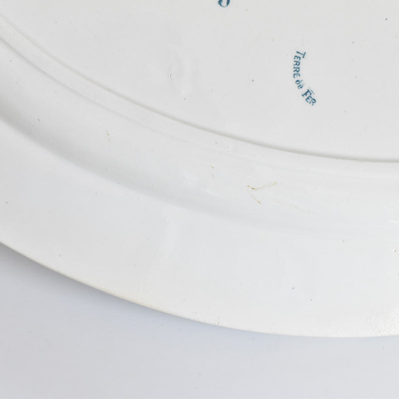 Antique Oval Platter, Clairefontaine, Cyclamens Big