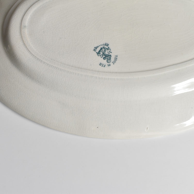 Antique Oval Plate VveG Clairefontaine Récamier