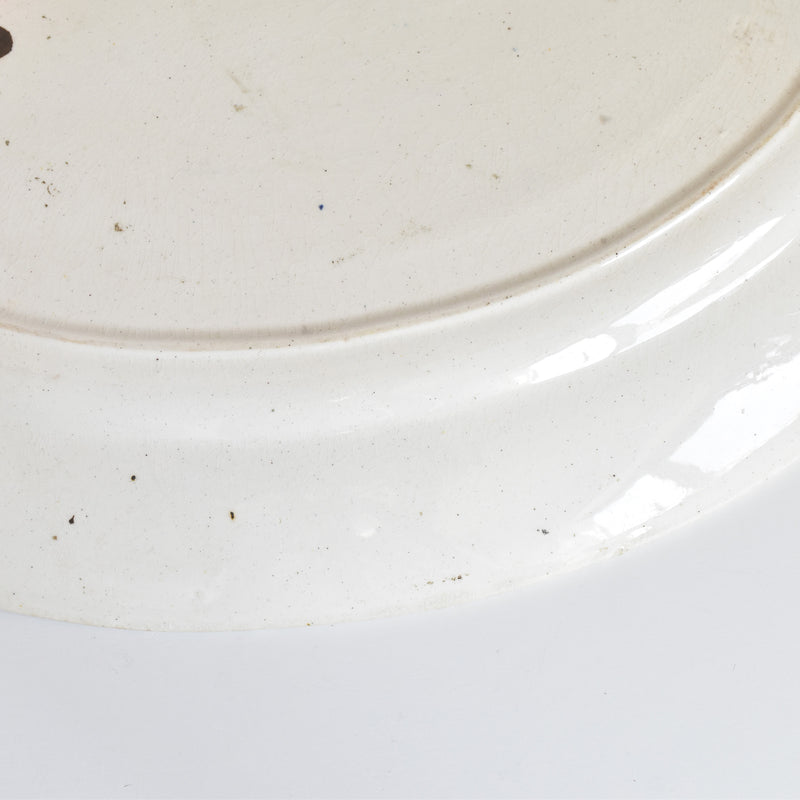 アンティーク オーヴァル大皿 クレイユ＆モントロー ブラウン