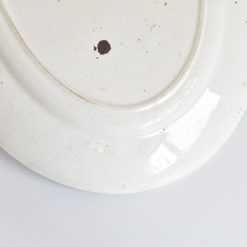 アンティーク オーヴァル大皿 クレイユ＆モントロー ブラウン