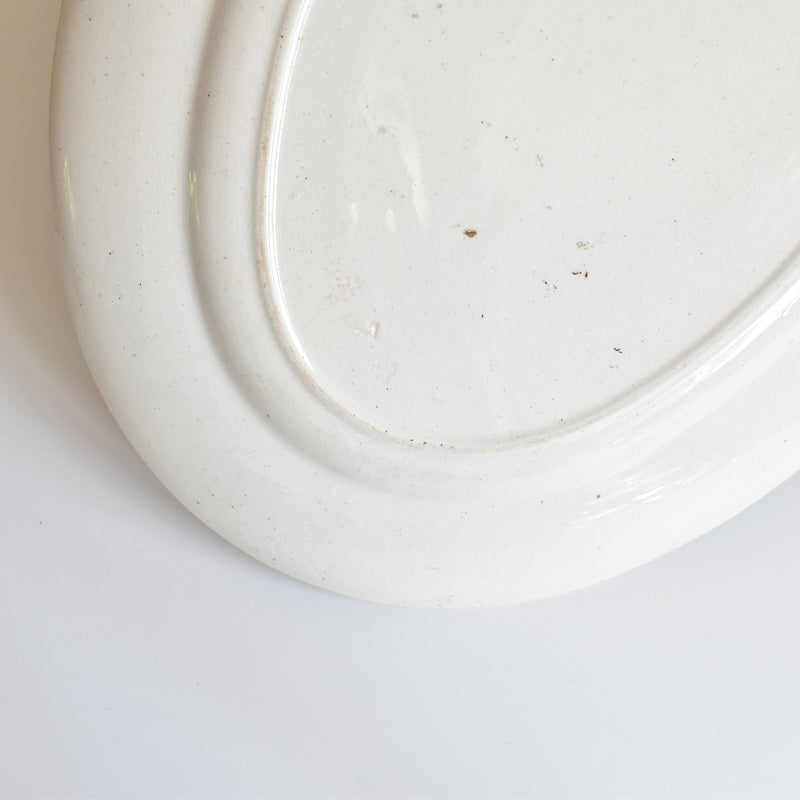 アンティーク オーヴァル大皿 クレイユ＆モントロー ブラウン