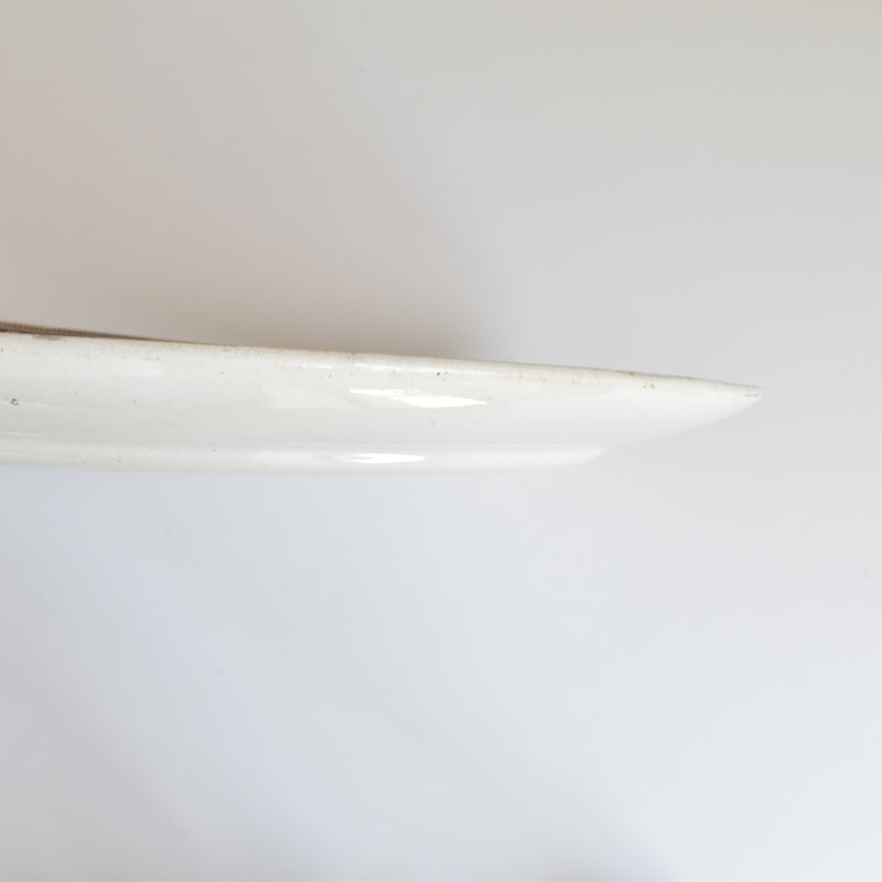 アンティーク オーヴァル大皿 クレイユ＆モントロー ブラウン