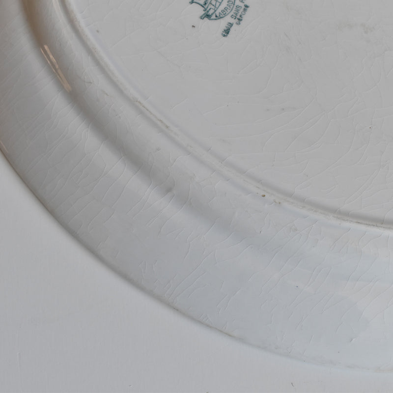 Antique Oval Plate Creil et Montereau Labrador