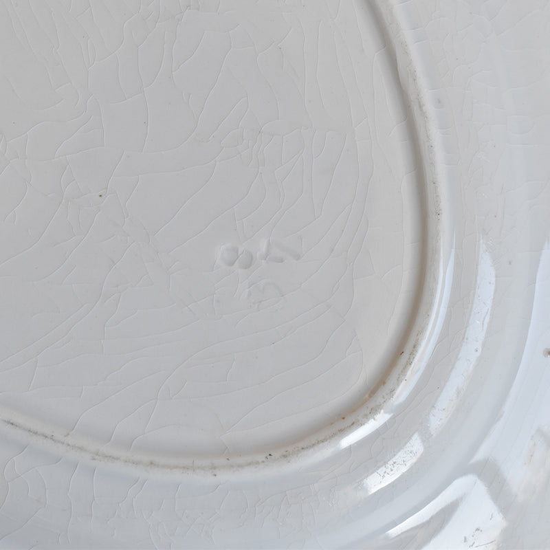 Antique Oval Plate Creil et Montereau Labrador