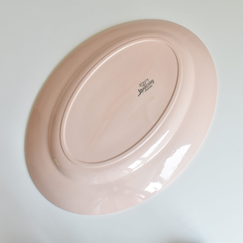 Vintage Oval Platter Digoin & Sarreguemines Pink