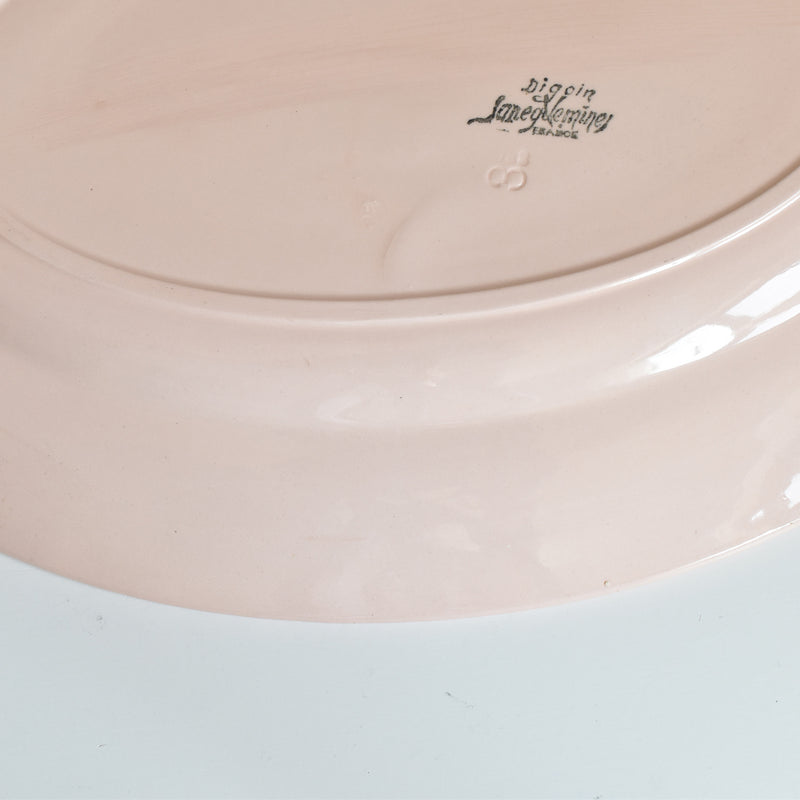 Vintage Oval Platter Digoin & Sarreguemines Pink