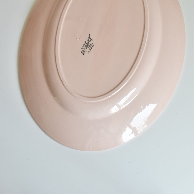 Vintage Oval Platter Digoin & Sarreguemines Pink
