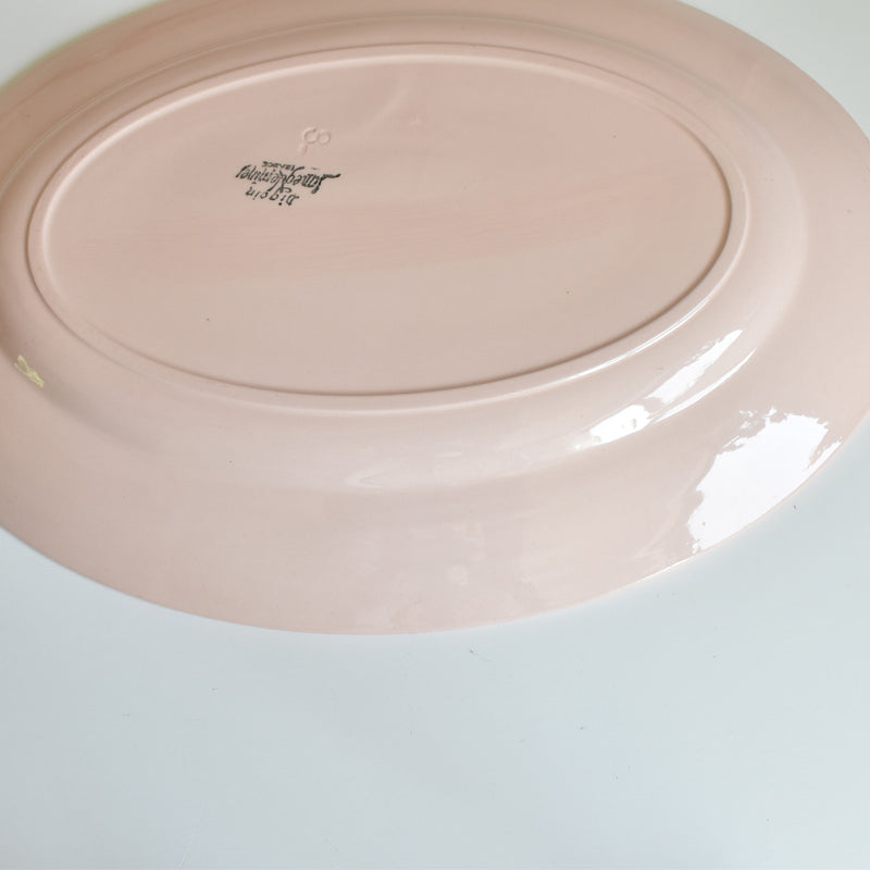 Vintage Oval Platter Digoin & Sarreguemines Pink