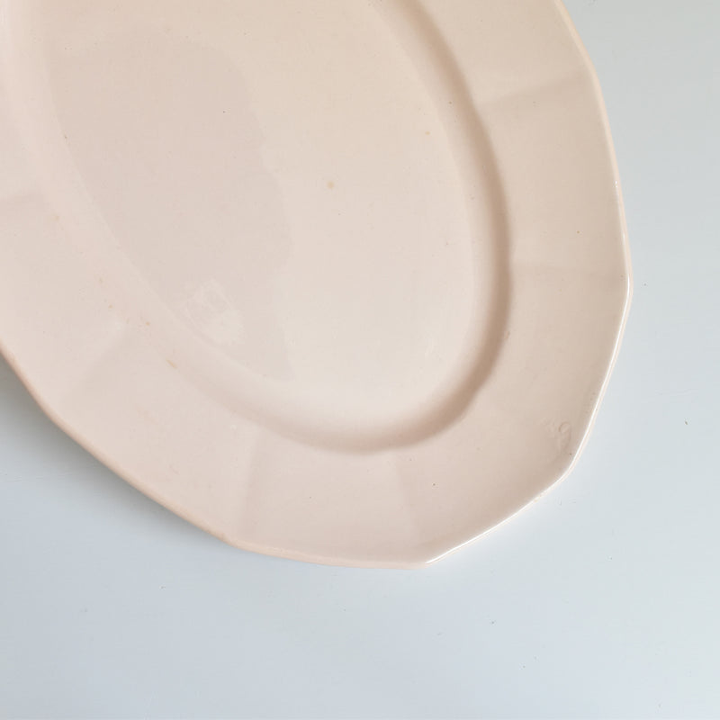 Vintage Oval Platter, Digoin & Sarreguemines, Dodecagonal, Pink