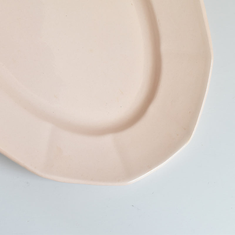 Vintage Oval Platter, Digoin & Sarreguemines, Dodecagonal, Pink