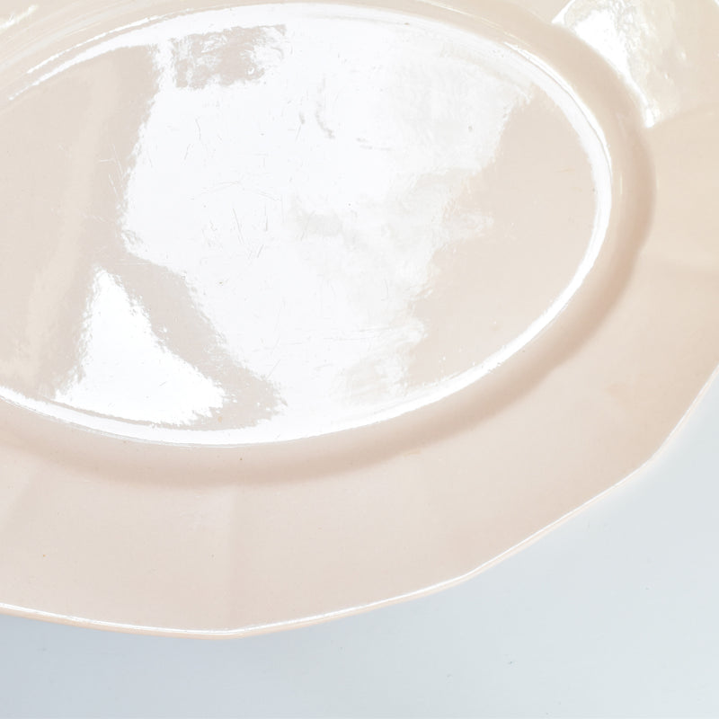 Vintage Oval Platter, Digoin & Sarreguemines, Dodecagonal, Pink