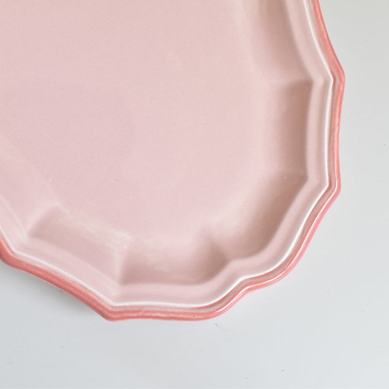 Vintage Oval Platter, Sarreguemines, Pink