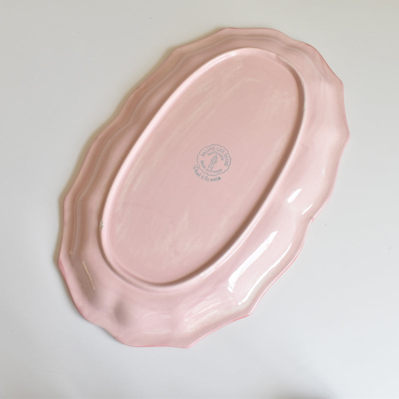 Vintage Oval Platter, Sarreguemines, Pink