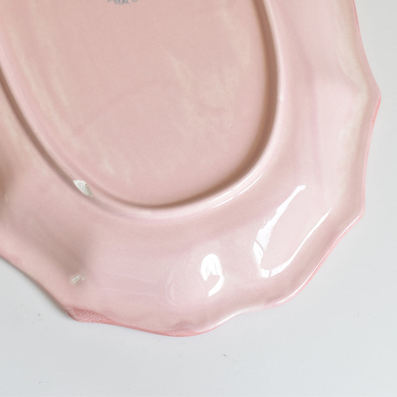 Vintage Oval Platter, Sarreguemines, Pink