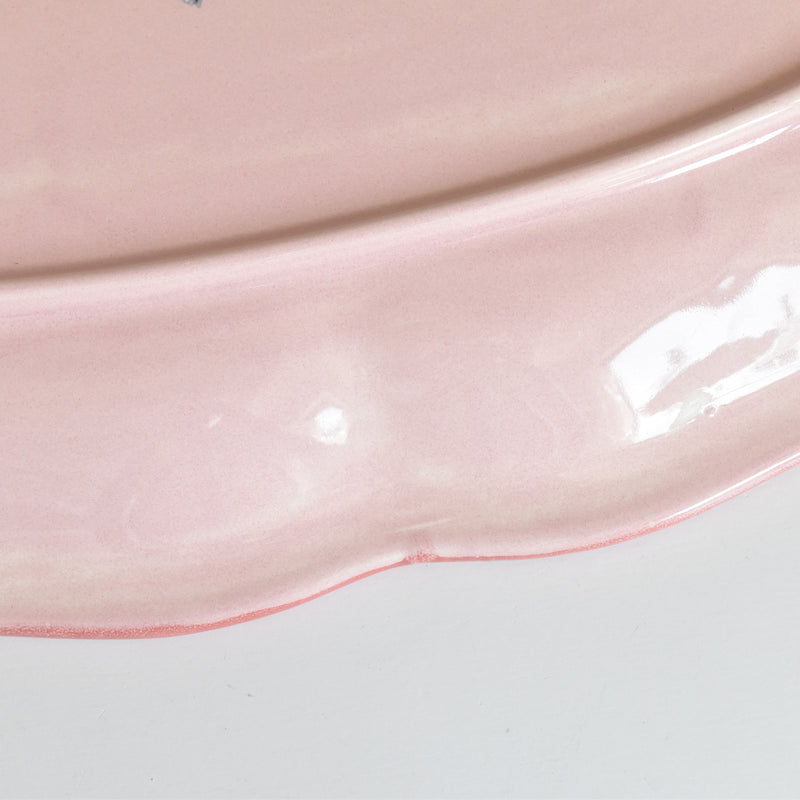 Vintage Oval Platter, Sarreguemines, Pink