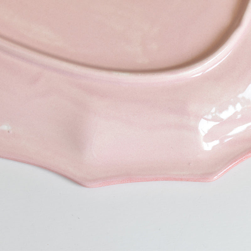 Vintage Oval Platter, Sarreguemines, Pink