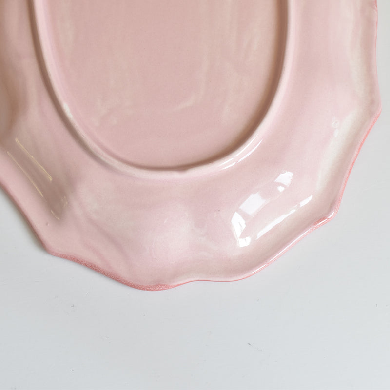 Vintage Oval Platter, Sarreguemines, Pink