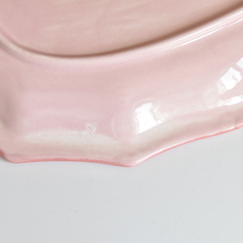 Vintage Oval Platter, Sarreguemines, Pink