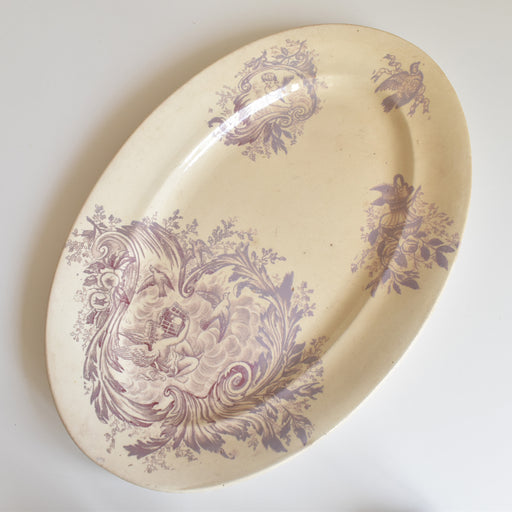 アンティークオーヴァル大皿 サラン パープル