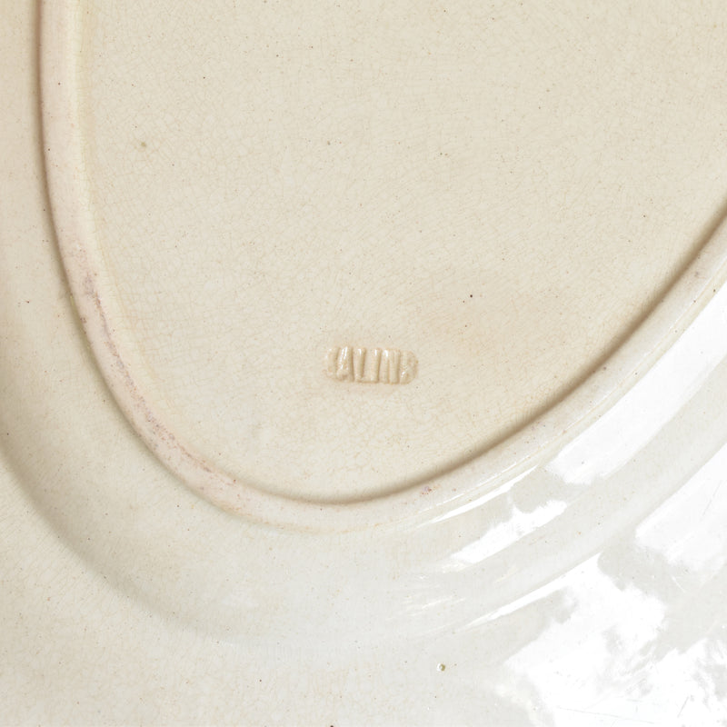 Antique Oval Plate Saran Purple