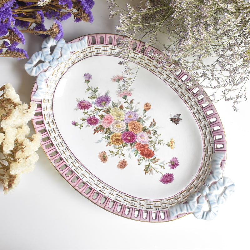 Antique Oval Plate, Sarreguemines J. Thiéry, 1894
