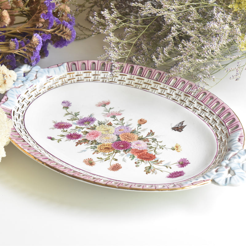 Antique Oval Plate, Sarreguemines J. Thiéry, 1894