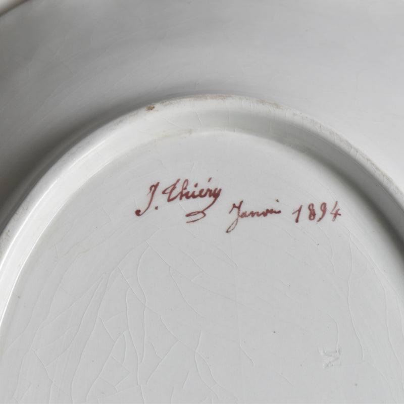 Antique Oval Plate, Sarreguemines J. Thiéry, 1894