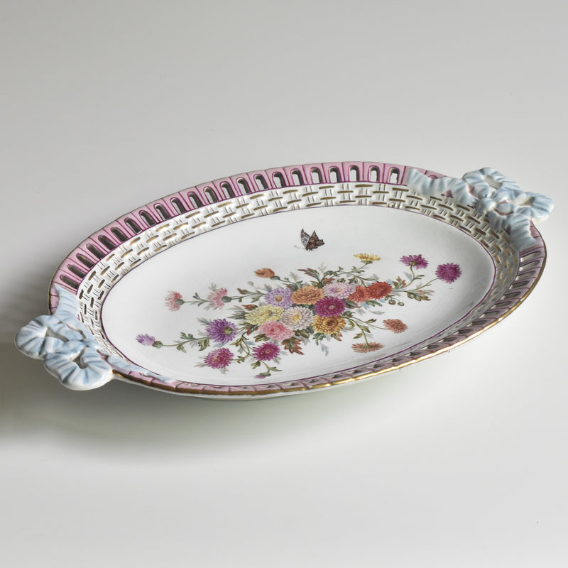 Antique Oval Plate, Sarreguemines J. Thiéry, 1894