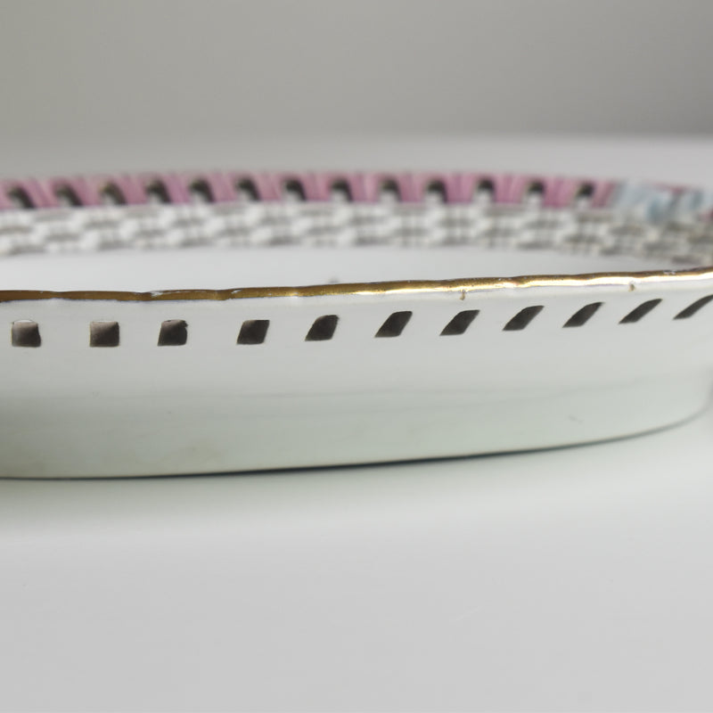 Antique Oval Plate, Sarreguemines J. Thiéry, 1894