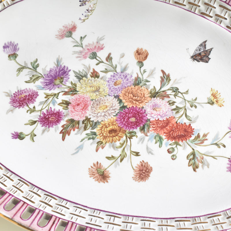 Antique Oval Plate, Sarreguemines J. Thiéry, 1894