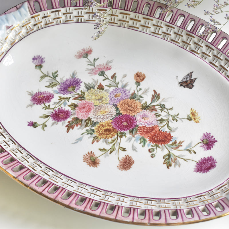 Antique Oval Plate, Sarreguemines J. Thiéry, 1894