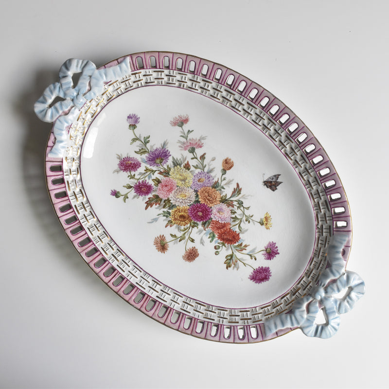 Antique Oval Plate, Sarreguemines J. Thiéry, 1894