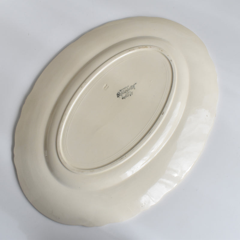 Vintage Oval Plate, Digoin & Sarreguemines, Floral Rim