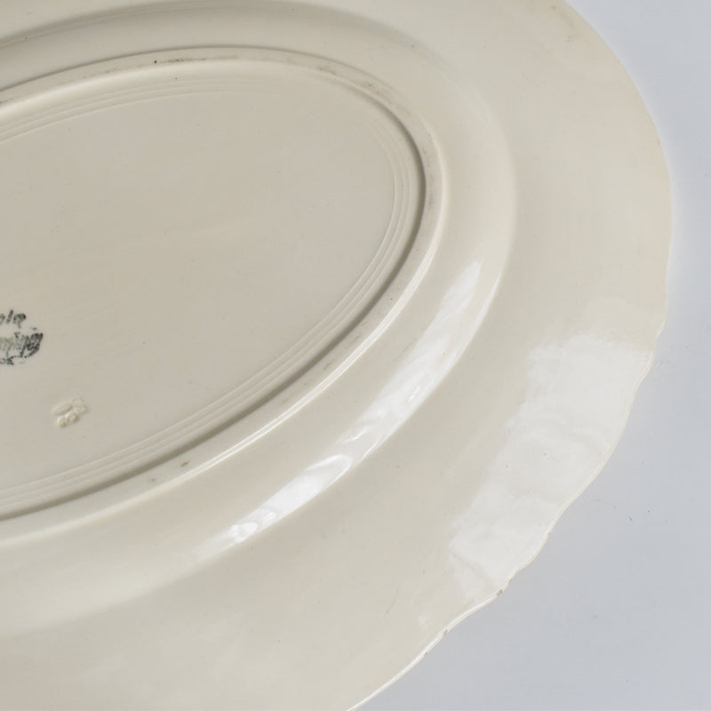 Vintage Oval Plate, Digoin & Sarreguemines, Floral Rim