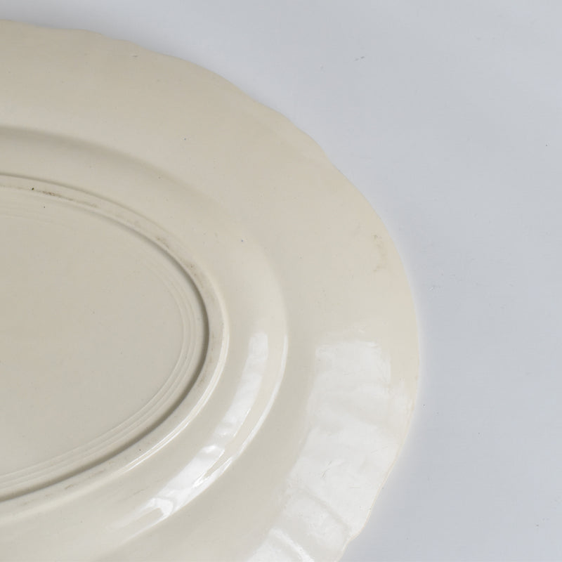 Vintage Oval Plate, Digoin & Sarreguemines, Floral Rim