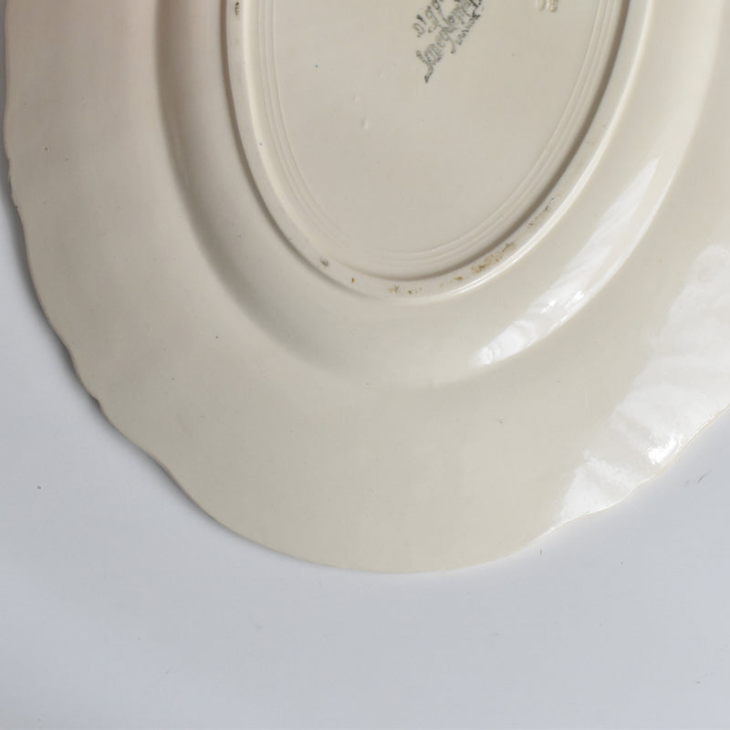 Vintage Oval Plate, Digoin & Sarreguemines, Floral Rim