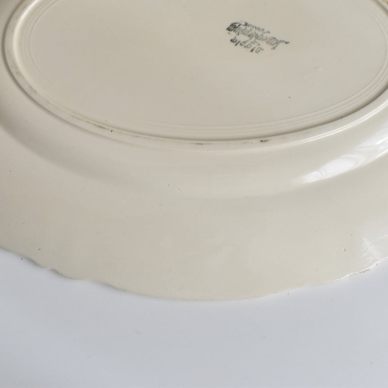 Vintage Oval Plate, Digoin & Sarreguemines, Floral Rim