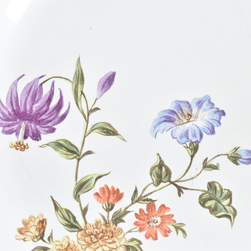 Antique Plate Blue Basket Relief Fleurs