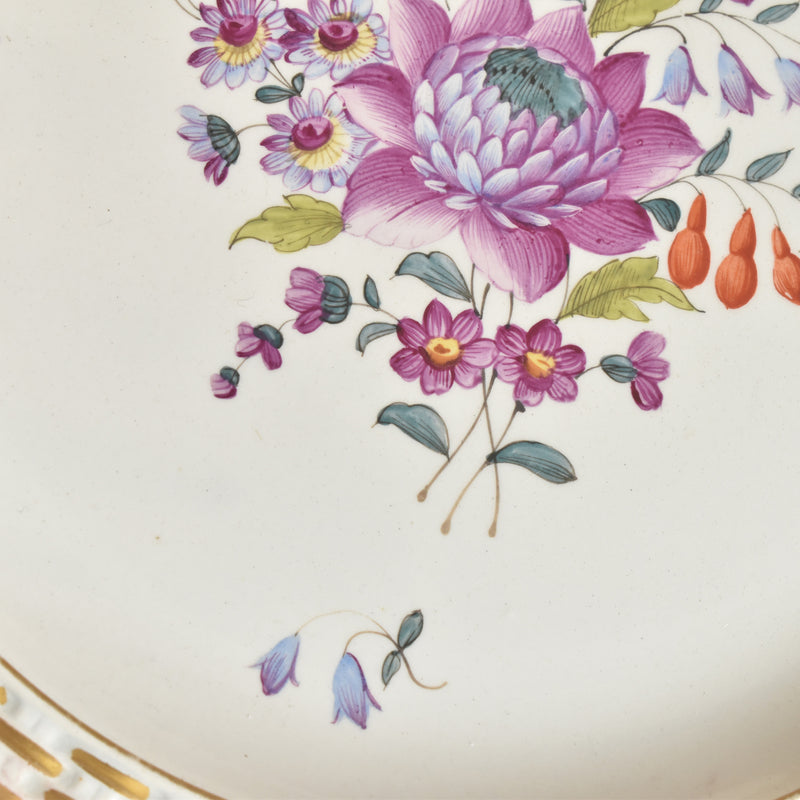 Antique dessert plate Paniere relief Gallé Reynemer Nancy