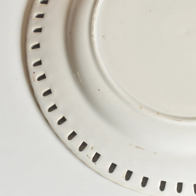 Antique dessert plate Paniere relief Gallé Reynemer Nancy