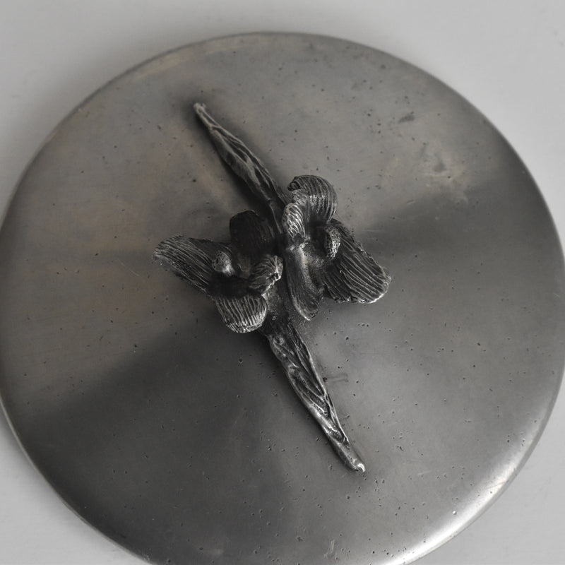Vintage Pewter Bonbonniere Flower Rose Design