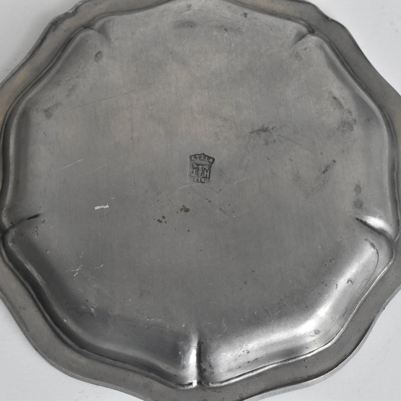 Vintage Pewter Bottle Coaster J.H B