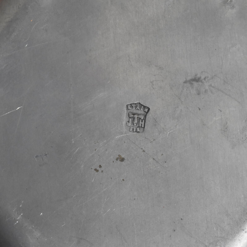 Vintage Pewter Bottle Coaster J.H B