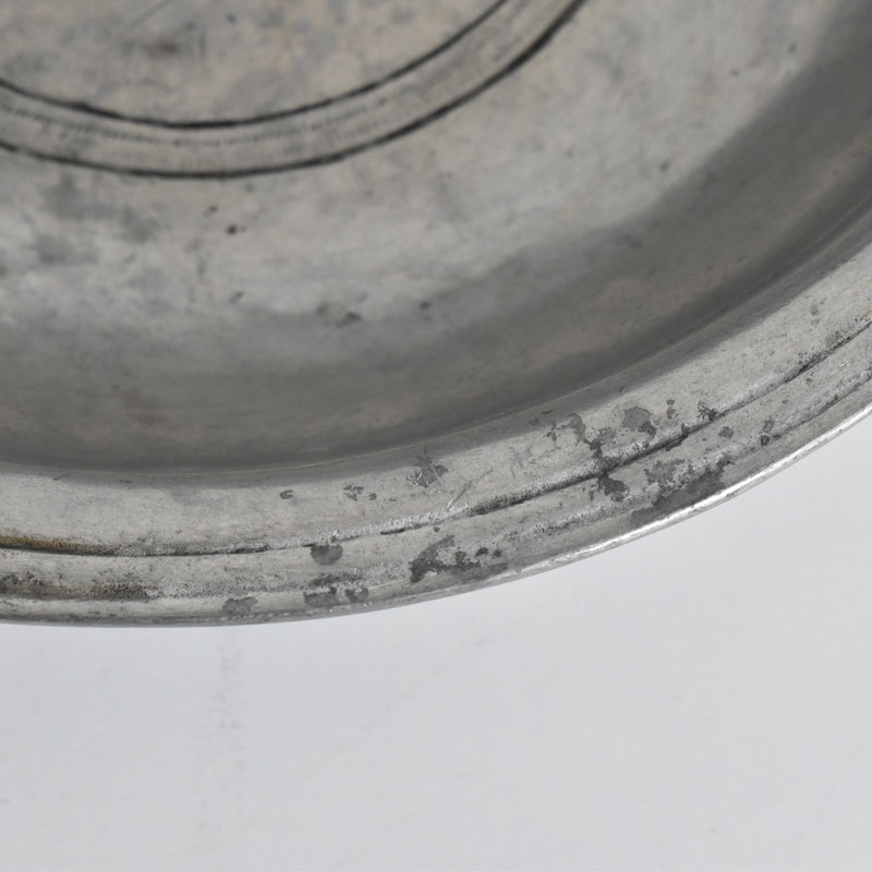 Antique Pewter Deep Plate
