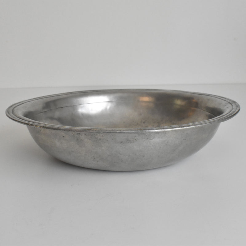 Antique Pewter Deep Plate