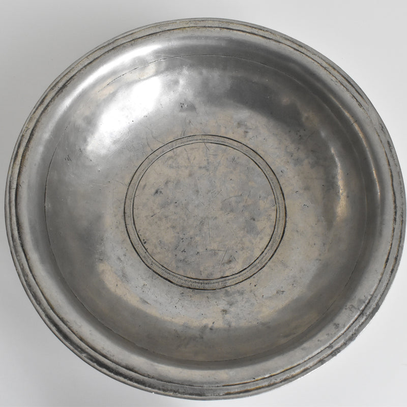 Antique Pewter Deep Plate