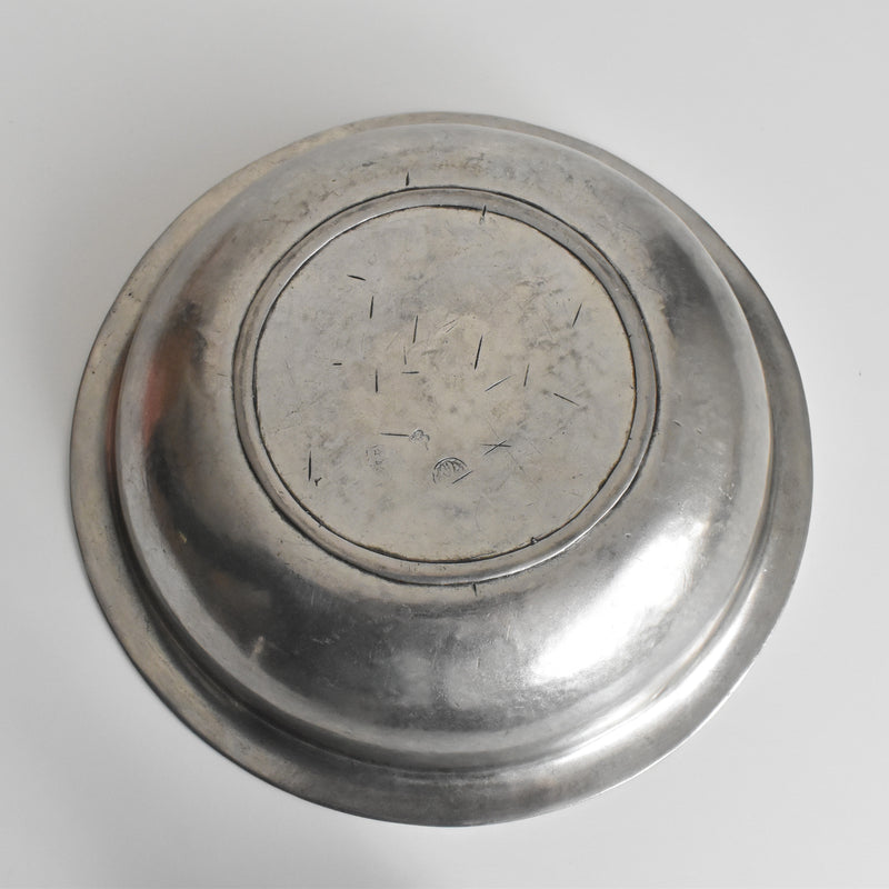 Antique Pewter Deep Plate