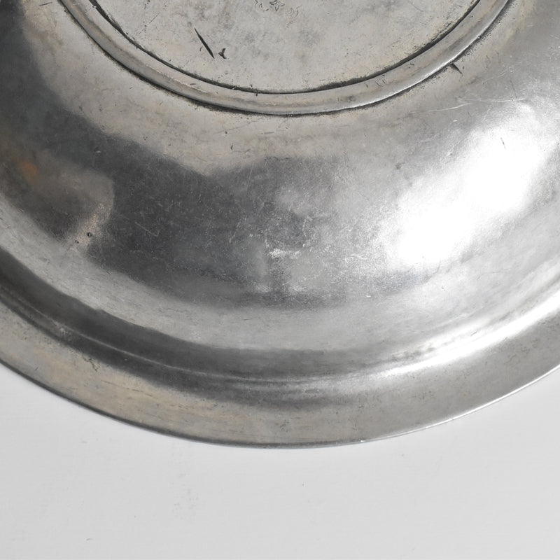 Antique Pewter Deep Plate