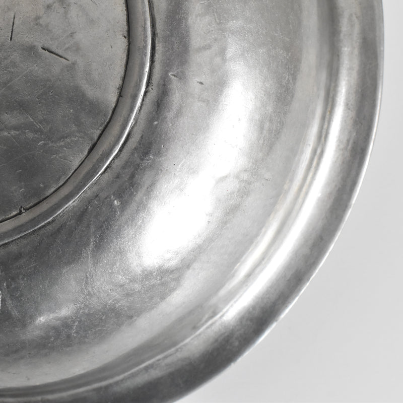 Antique Pewter Deep Plate